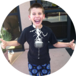 Child celebrating with excitement supported by nonprofit